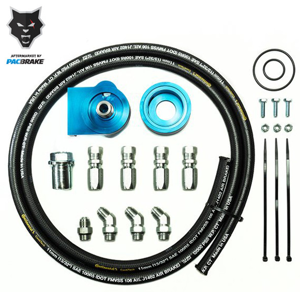 Universal Mounting Remote Oil Filter Kit For Cummins Engines with Filter Thread of 1 1/8 inch x 16 UN Pacbrake