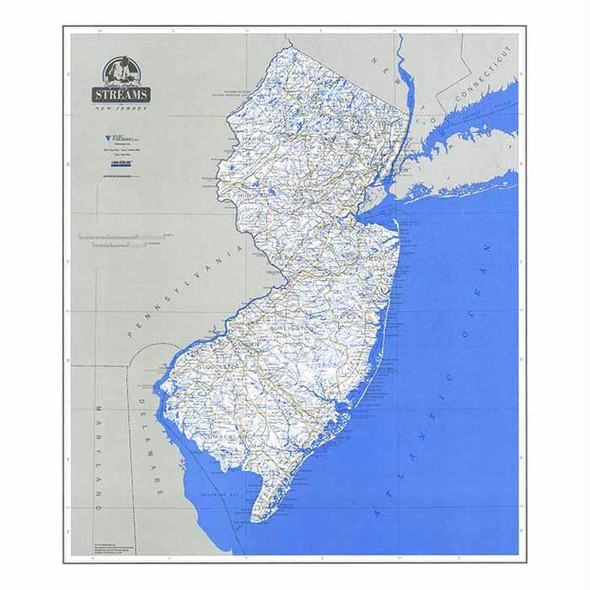 Stream Map Of Nj Laminated