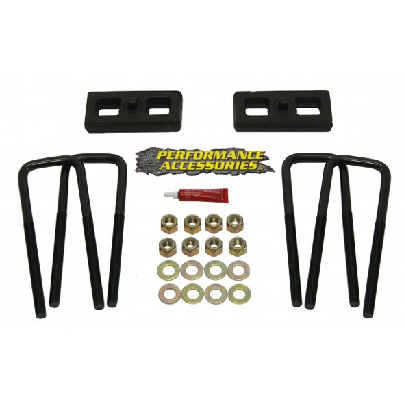 1 Inch Rear Block Kit Varied GM and Toyota Pickups Cast Iron w/Steel Hardware Performance Accessories