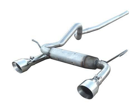 Cat Back Exhaust System 07-18 Wrangler JK 4 Door Split Rear Dual Exit 2.5 in Intermediate And Tail Pipe Street Pro Muffler/Hardware/4.5 in Polished Tips Incl Natural Finish 409 Stainless Steel Pypes Exhaust