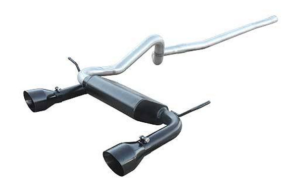 Cat Back Exhaust System 07-18 Wrangler JK 4 Door Split Rear Dual Exit 2.5 in Intermediate And Tail Pipe Street Pro Muffler/Hardware/4.5 in Black Tips Incl Natural Finish 409 Stainless Steel Pypes Exhaust