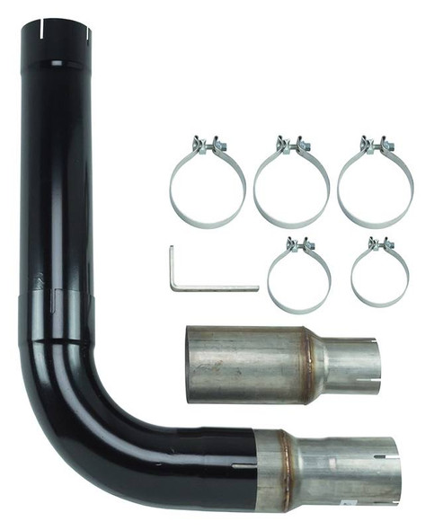 Diesel Single Stack Kit 5 in Single Exit Black Finish Hardware Incl 409 Stainless Steel Pypes Exhaust