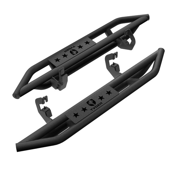 Side Step Rails Nerf Bars Running Boards Kit For 07-18 Silverado/Sierra 1500 and 07-19 2500/3500HD Regular Cab Textured Black Tyger Auto