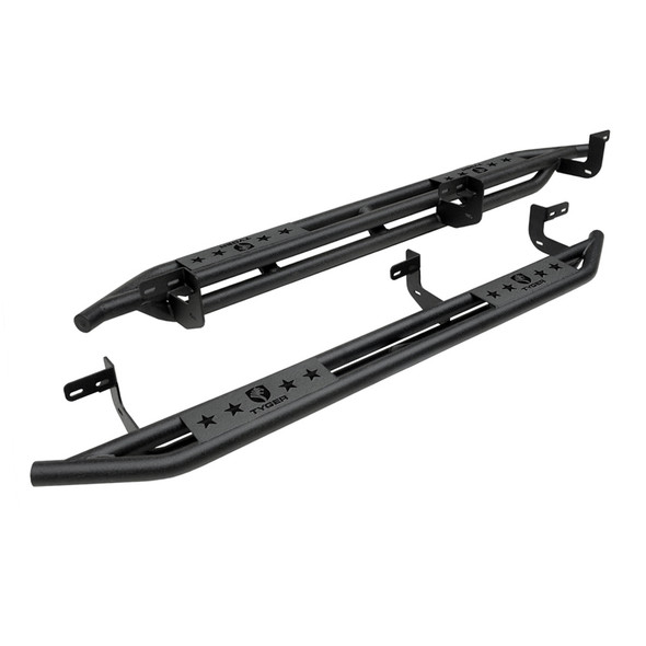 Side Step Rails Nerf Bars Running Boards Kit For 09-18 Dodge Ram 1500 Quad Cab Including 19-20 Classic Textured Black Tyger Auto