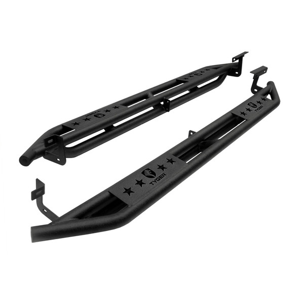 Side Step Rails Nerf Bars Running Boards Kit For 02-08 Ram 1500 03-09 2500/3500 Quad Cab Textured Black Tyger Auto