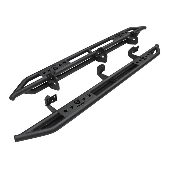 Side Step Nerf Bars Running Boards Kit For 09-14 Ford F-150 SuperCrew Cab Textured Black Tyger Auto