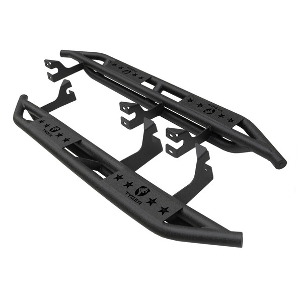 Side Step Rails Nerf Bars Running Boards Kit For 07-14 Toyota FJ Cruiser SUV Textured Black Tyger Auto
