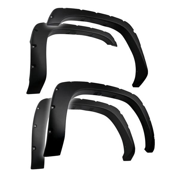 Fender Flares For 99-06 Silverado/Sierra Incl. 07 Classic Rough Textured Black Pocket Bolt-Riveted Style Set 4 Piece Tyger Auto