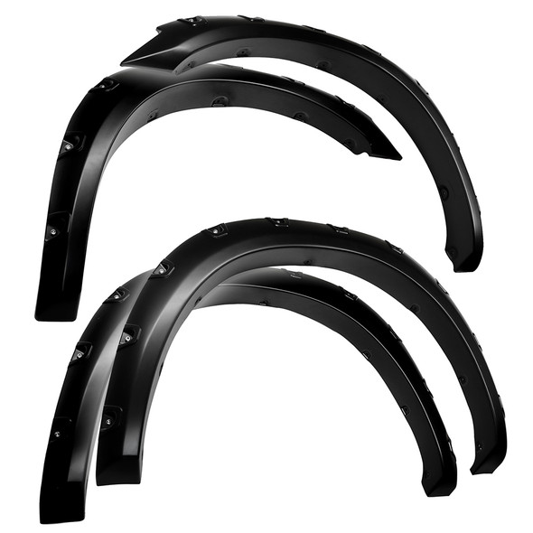 Fender Flares For 10-18 Dodge Ram 2500 3500 For Fleetside Models with 76.3.0 Inch and 98.3.0 Inch Bed Paintable Smooth Matte Black Pocket Bolt-Riveted Style Set 4 PC Tyger Auto