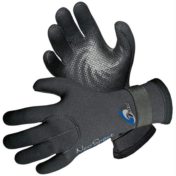 3Mm Velcro Glove Blk Lg