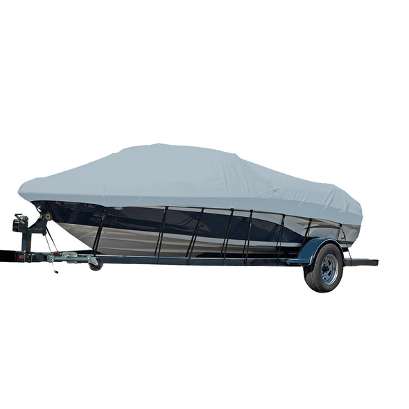 Carver Performance Poly-Guard Styled-to-Fit Boat Cover f/17.5' Sterndrive V-Hull Runabout Boats (Including Eurostyle) w/Windshield & Hand/Bow Rails - Grey