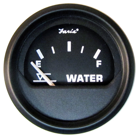 Faria Euro Black 2" Tank Level Gauge - Potable Water (Metric)