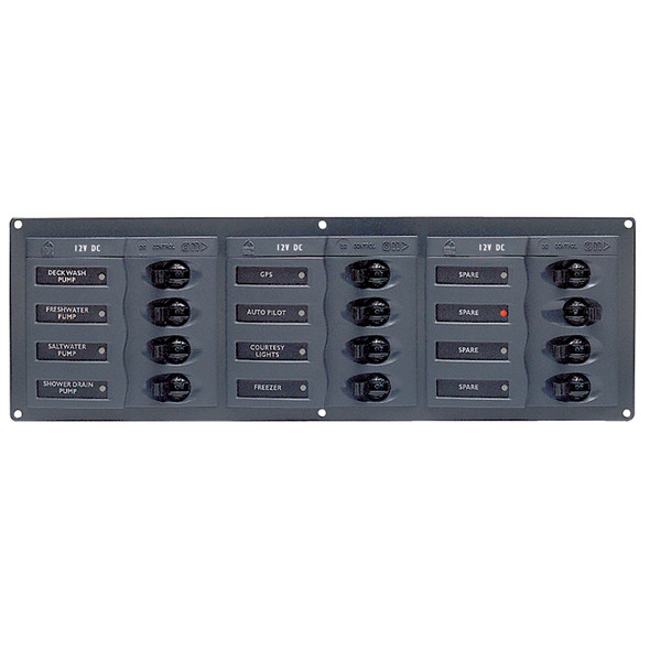 BEP DC Panel - 12-Way - No Meter - Horizontal