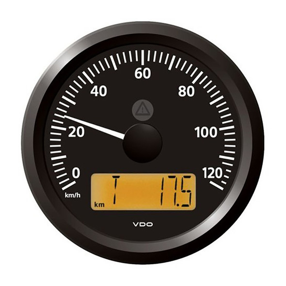 Veratron 3-3/8" (85 mm) ViewLine Speedometer - 0 to 120 KMH - 12/24V - Black Dial & Triangular Bezel