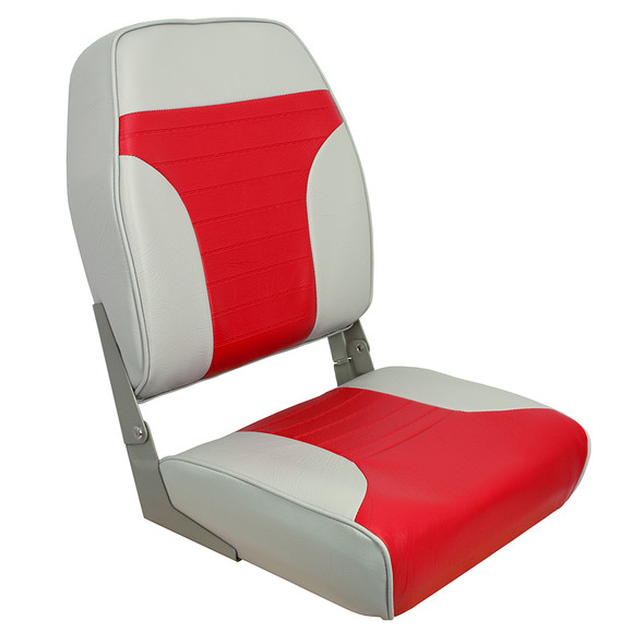 Springfield High Back Multi-Color Folding Seat - Red/Grey