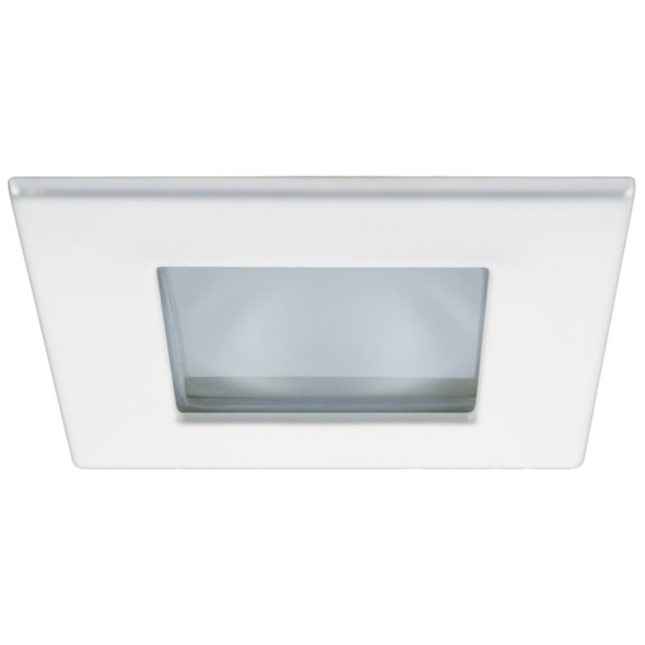 Quick Marina XP Downlight LED - 6W, IP66, Screw Mounted - Square White Bezel, Square Warm White Light