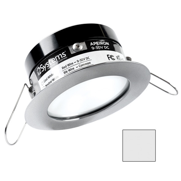 i2Systems Apeiron PRO A503 - 3W Spring Mount Light - Round - Cool White - Brushed Nickel Finish