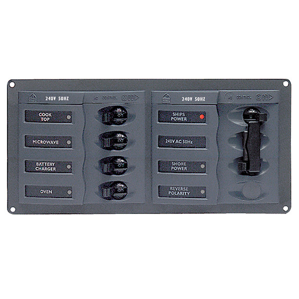 BEP AC Circuit Breaker Panel w/o Meters, 4 Way Panel 2 Mains - 240V