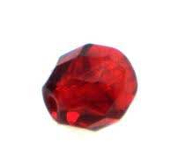 Top Brass Glass Beads 10mm 10ct Red