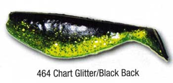 Luckie Strike Shad Minnow MC 3" 10ct Chart Glitter/Black Back