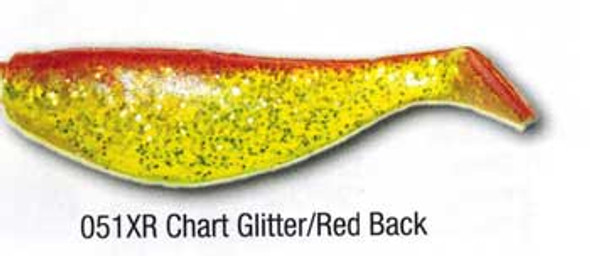Luckie Strike Shad Minnow MC 3" 10ct Chart Glitter/Red Black