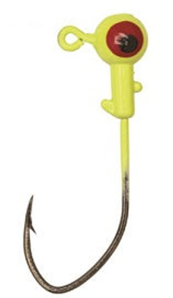 Eagle Claw Pro-V Ball Jig Head 1/8 10ct Chartreuse