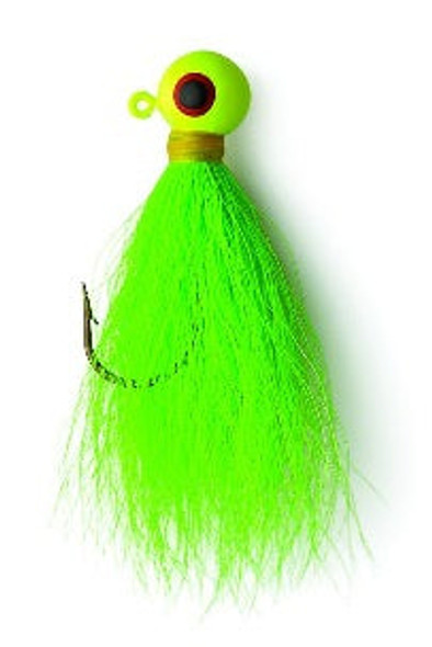 Eagle Claw Bucktail Jig 3/8 4ct Chartreuse