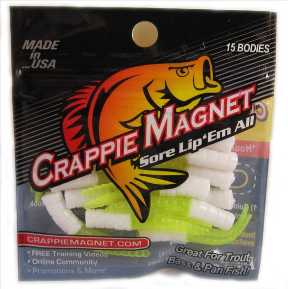 Leland Crappie Magnet 1.5" 15ct White/Chartreuse