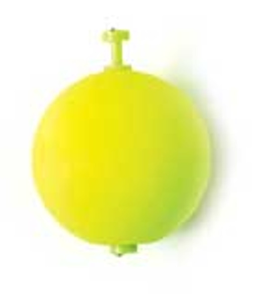 Eagle Claw Float Round Foam Weighted Snap-On Chartreuse 2ct 11/2"