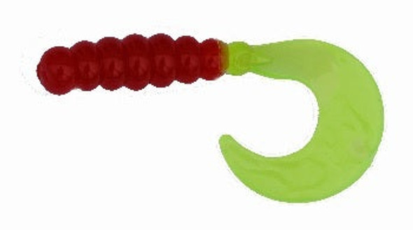 Big Bite Fat Grub 2" 10ct Red/Chartreuse