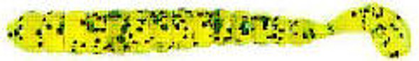 Slider Bass Grub 3" 15ct Chartreuse Black Flake