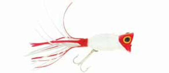 Arbogast Hula Popper 1/4 White/Red Head