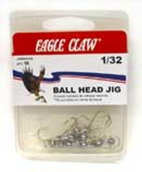 Eagle Claw Jig Head 1/32 10ct Unpainted-Gold Hook