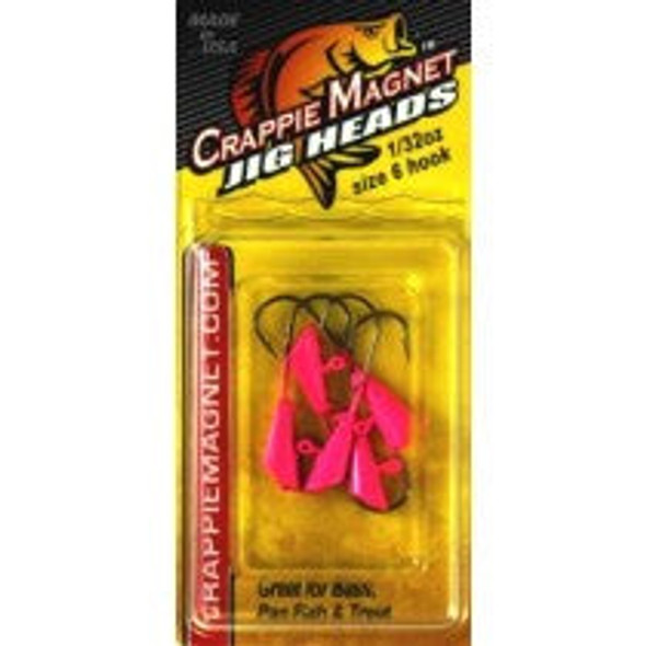 Leland Crappie Magnet Replacement Heads 5ct 1/32oz Pink