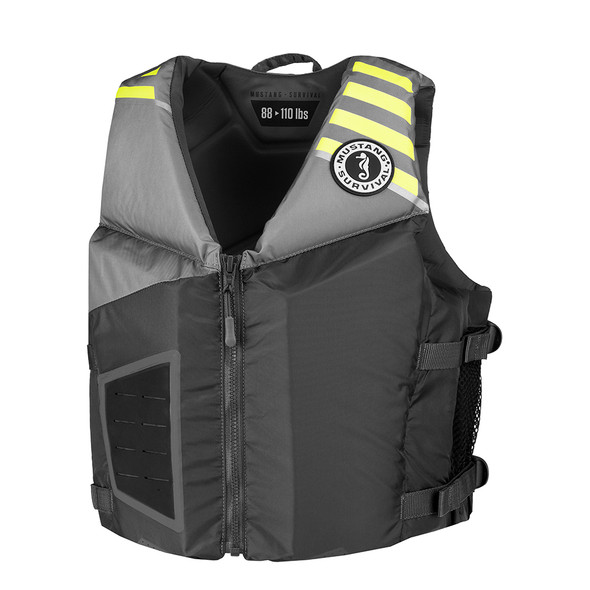 Mustang Young Adult REV Foam Vest - Grey/Light Grey/Fluorescent Yellow - Universal