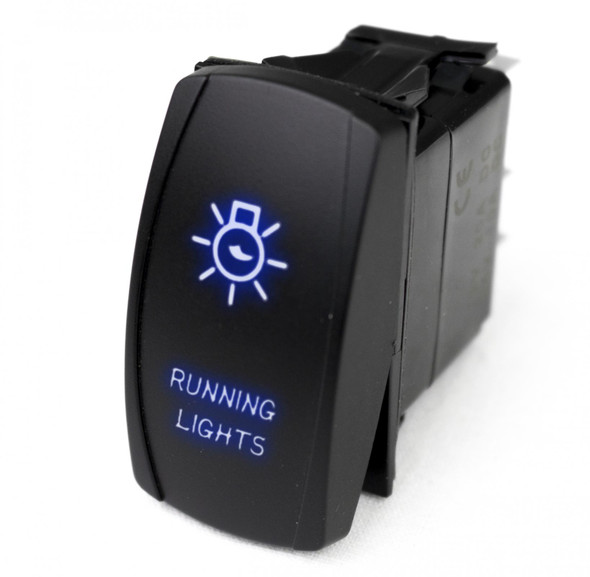 LED Rocker Switch w/ Blue LED Radiance Running Lights Marine Sport Lighting