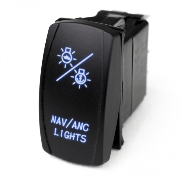 LED Rocker Switch w/ Blue LED Radiance NAV Lights Marine Sport Lighting