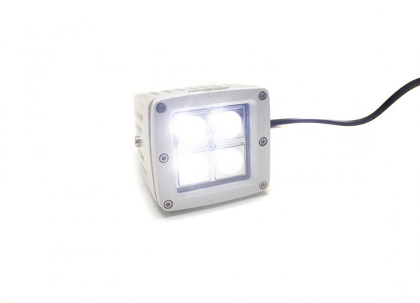 3x3 4-LED Cube Spot Lights Boxed Inch Pair Pair 32 Watts Total & 2800 LUX White Street Series Marine Sport Lighting