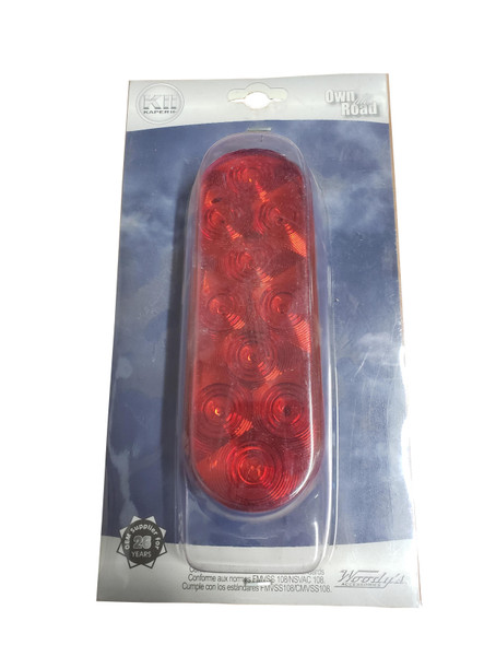 6' Led Oval Red Stop Tail