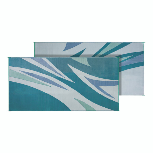 Mat Summer Waves 8X16 Grn/Blue