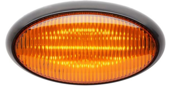 Led Porch;Oval;Black Base:Amber