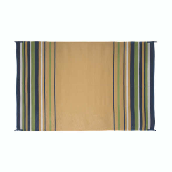 Mat Striped 8X20 Navy/Wht/Lime/Bge