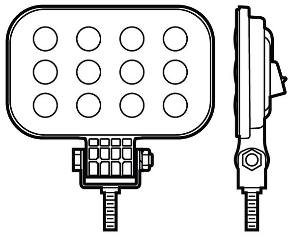 Led Work Lgt Sqr Ped Mnt W/Amp Hsg