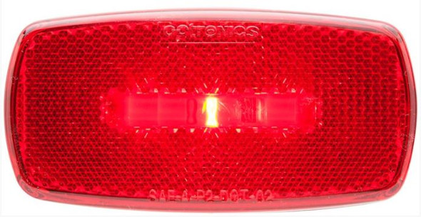One Led Mark Light;Oval;Blk Bse;Red