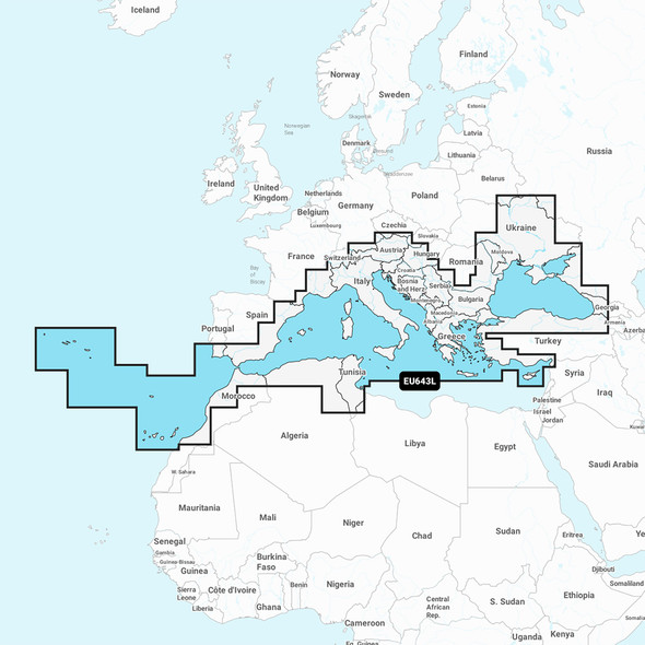 Garmin Navionics+ NSEU643L - Mediterranean & Black Sea - Marine Chart