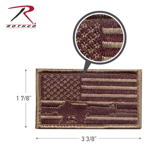 Rothco Subdued Flag & Rifle Morale Patch