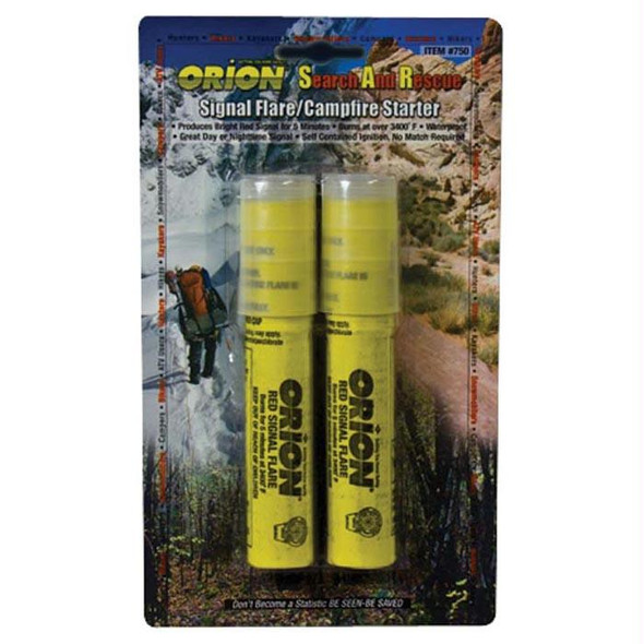 Orion Red Signal Flare/Fire Starter 2Pk