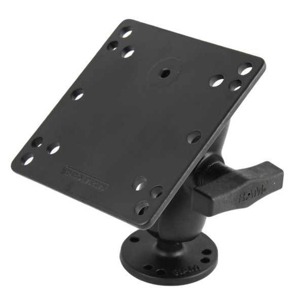 RAM Mount 4.75" Square Base VESA Plate 75mm and 100mm Hole Patterns w/Short Arm Surface Mount