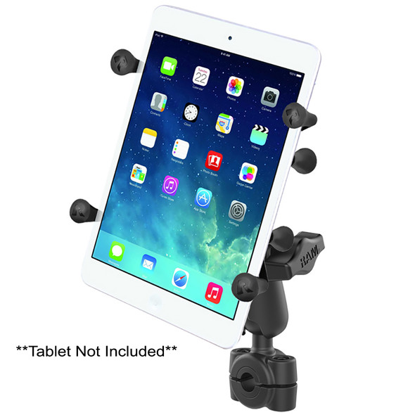 RAM Mount RAM® Torque™ 3/8" - 5/8" Diameter Mini Rail Base with 1" Ball, Medium Arm and X-Grip® for 7-8" Tablets