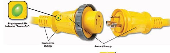 Hubbell Hbl61cm03led 30 Amp 25 Foot Cordset With Led